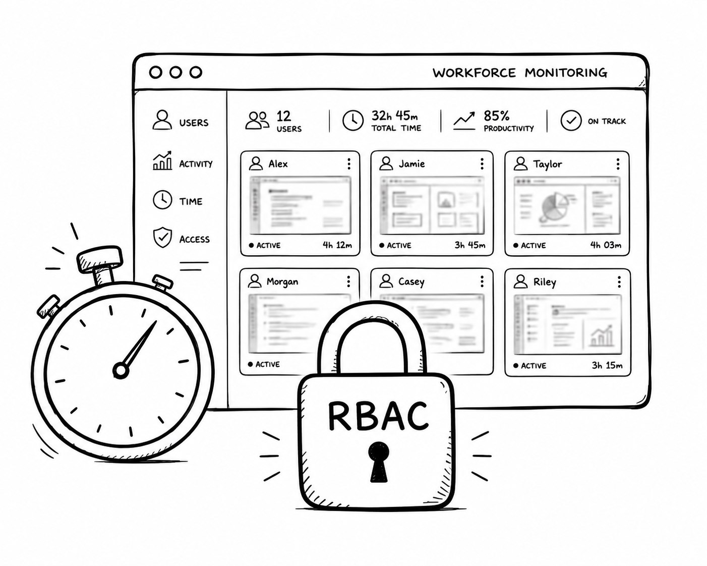 Workforce Monitoring Platform diagram sketch
