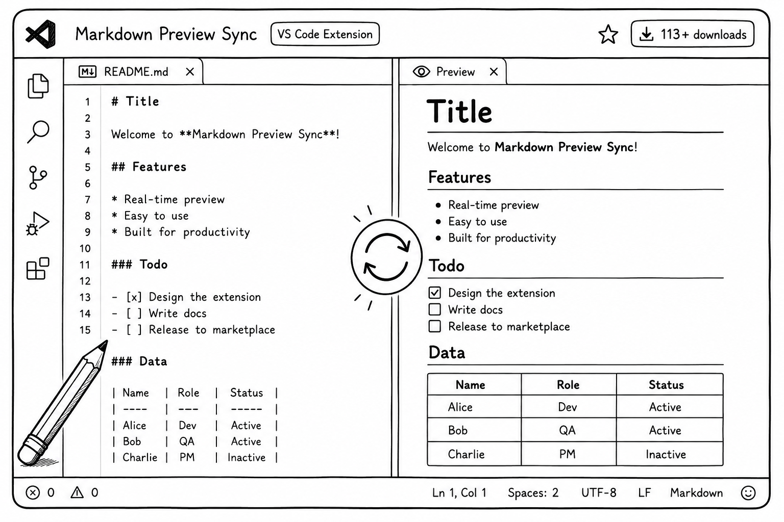 README Live Preview diagram sketch